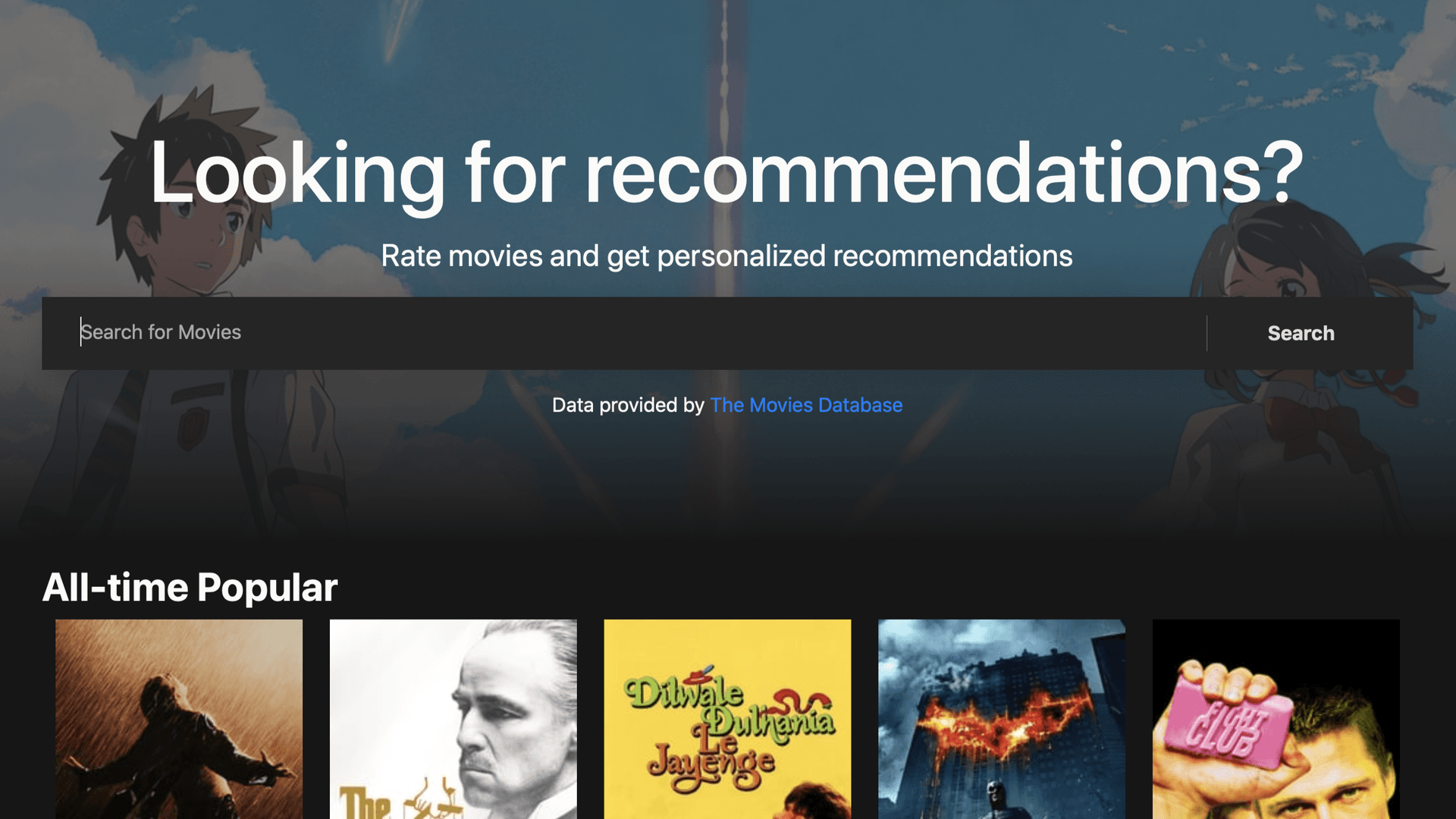 Preview of Movie Recommendation System